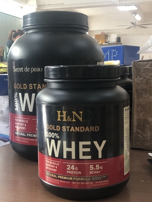Polvo 100% de la proteína del patrón oro del edificio del músculo del cuerpo del polvo del aislante de la proteína de la etiqueta privada del OEM 5lb