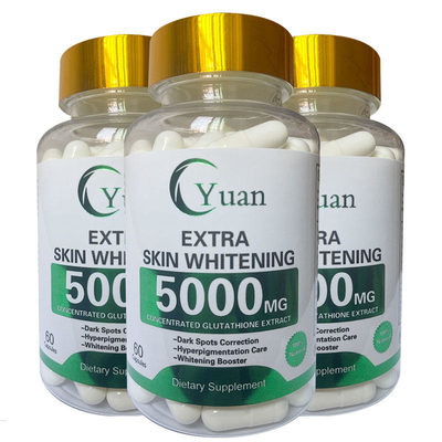 La perla que blanquea adicional de 5000MG 3X pulveriza la piel del glutatión del OEM Glutamax que blanquea píldoras