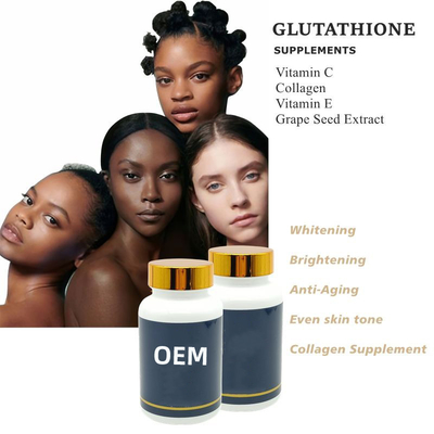 Cápsulas para blanquear la piel con glutatión, suplemento de belleza saludable eficaz OEM
