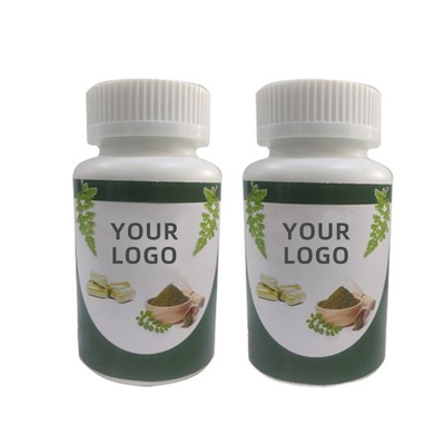 Las etiquetas de soldado del polvo del OEM Moringa que Moringa encapsula orgánico modifican el polvo de la hoja para requisitos particulares de Moringa
