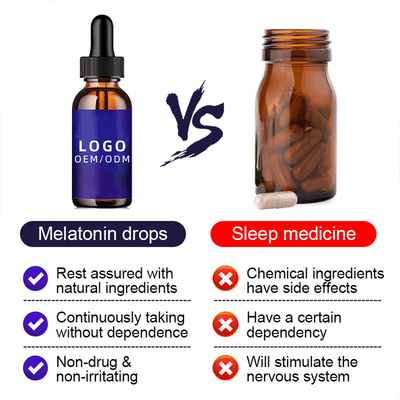 el colágeno de la biotina de 50ml 5Mg cae el Melatonin natural del OEM cae la ayuda adulta del sueño de la noche