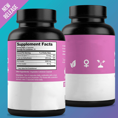 Suplementos de la ayuda de la hormona de las mujeres antis del cansancio con el suplemento de la vitamina D3 del folato del inositol de D-Chiro