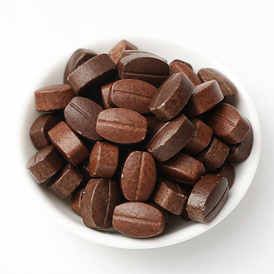 Caramelo vegano sin azúcar de grano instantáneo de forma de café masticable de granos de café tabletas de caramelo